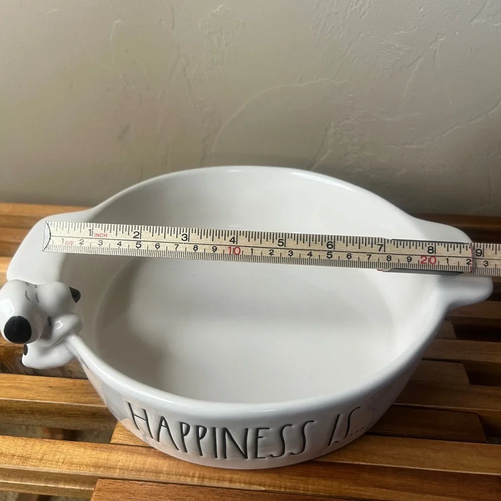 Rae Dunn Peanuts 75th Anniversary Snoopy Happiness Is Ceramic Baking Dish White